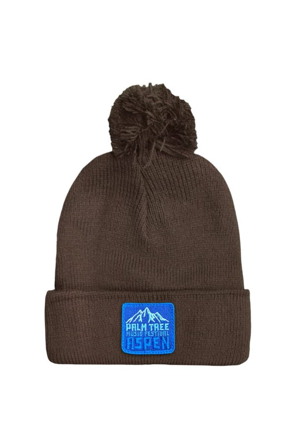 PALM TREE FESTIVAL ASPEN 2025 POM POM BEANIE - BROWN