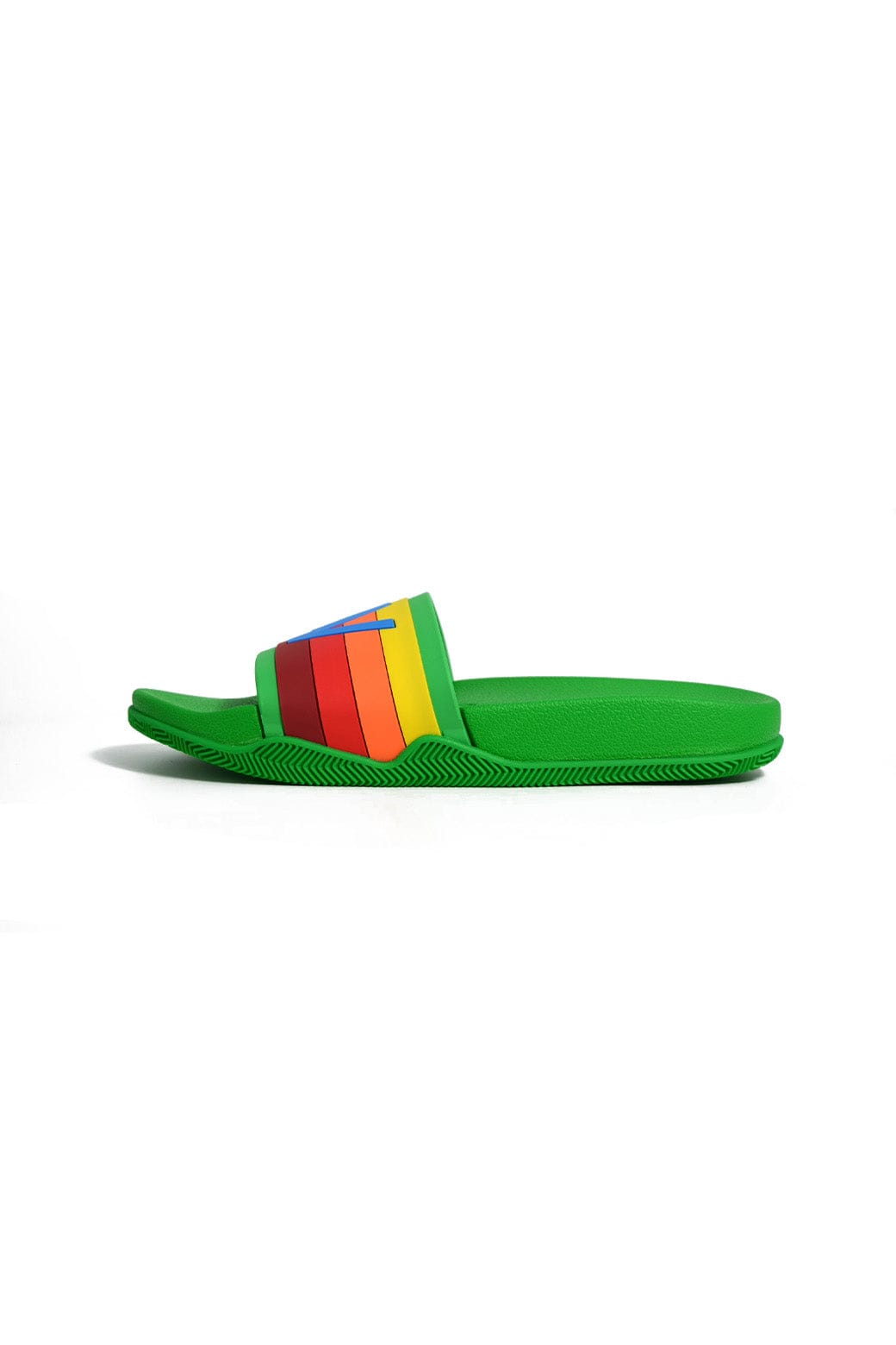 MEMBER EXCLUSIVE LOGO RAINBOW 4 STRIPE SLIDES - KELLY GREEN - Image 3