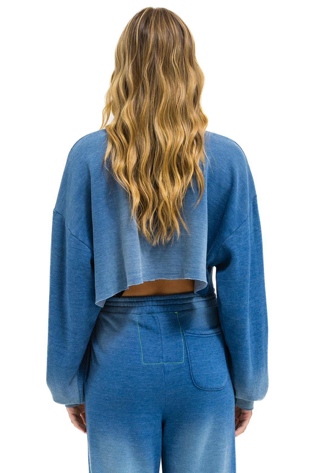 ESSENTIAL CROPPED CREW SWEATSHIRT RELAXED - FADED WATER - Image 3