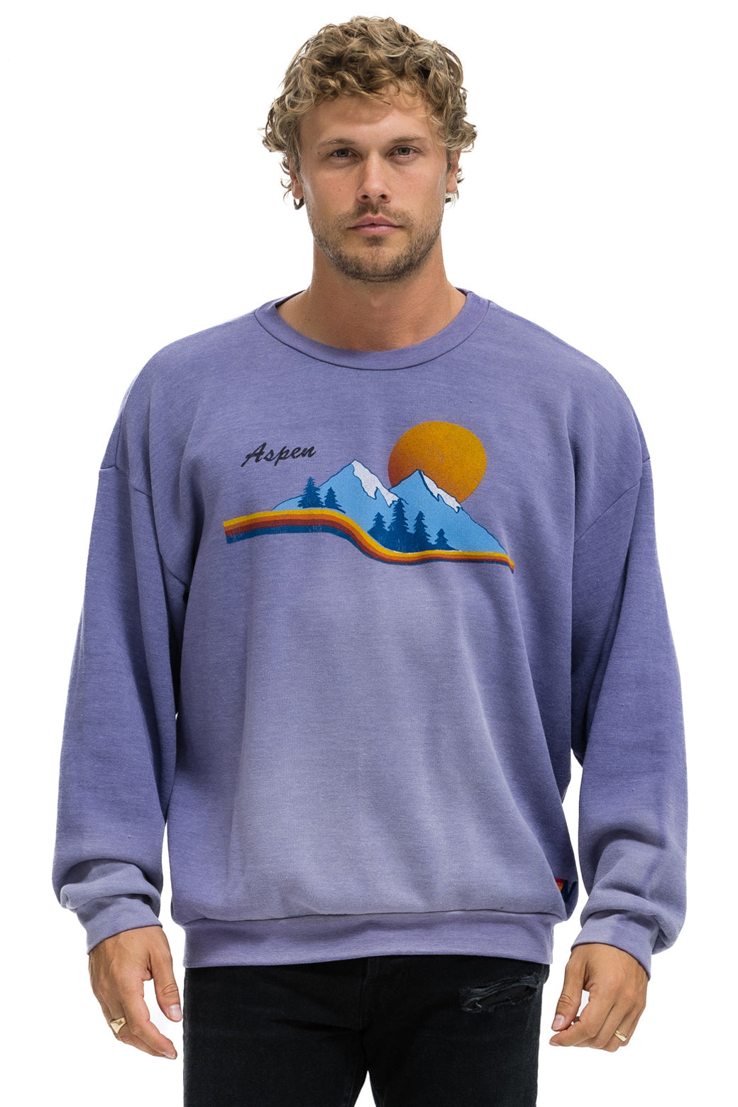 ASPEN MOUNTAIN RELAXED CREW SWEATSHIRT - FADED GRAPE - Image 2