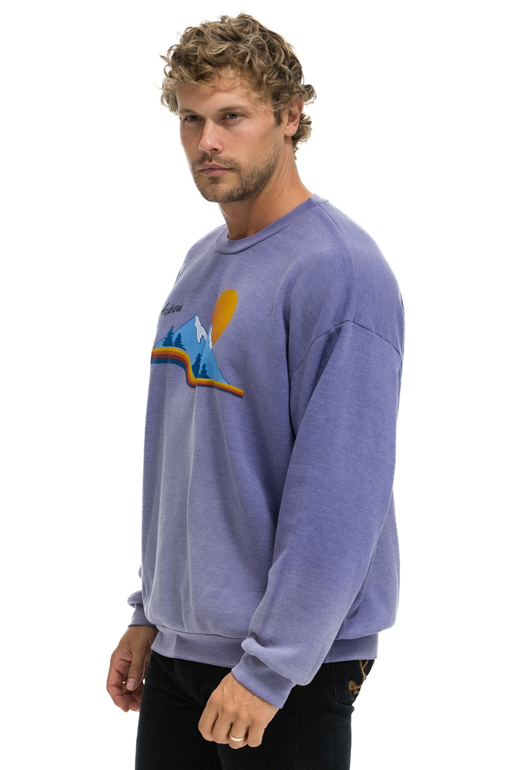 ASPEN MOUNTAIN RELAXED CREW SWEATSHIRT - FADED GRAPE - Image 4