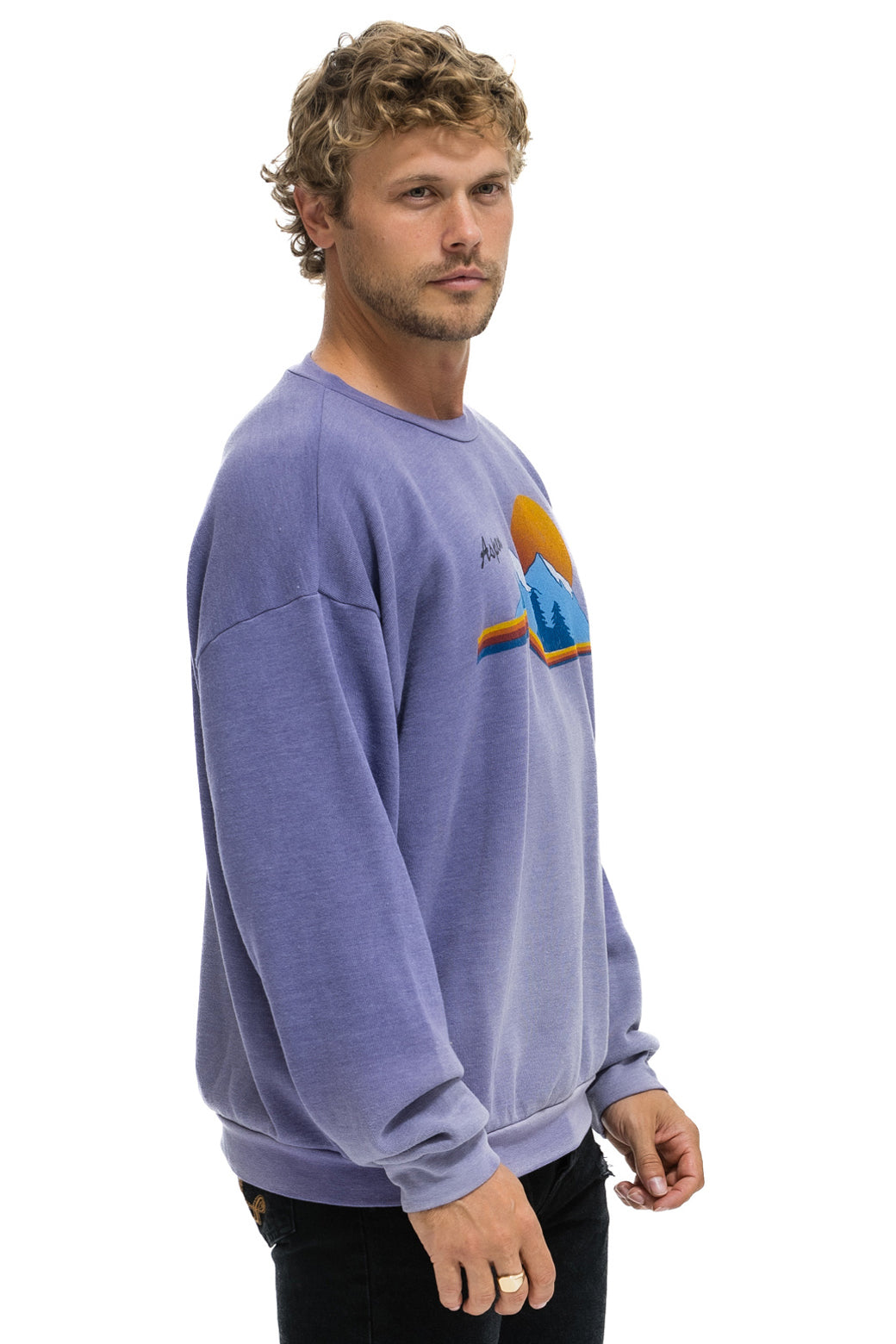 ASPEN MOUNTAIN RELAXED CREW SWEATSHIRT - FADED GRAPE - Image 6