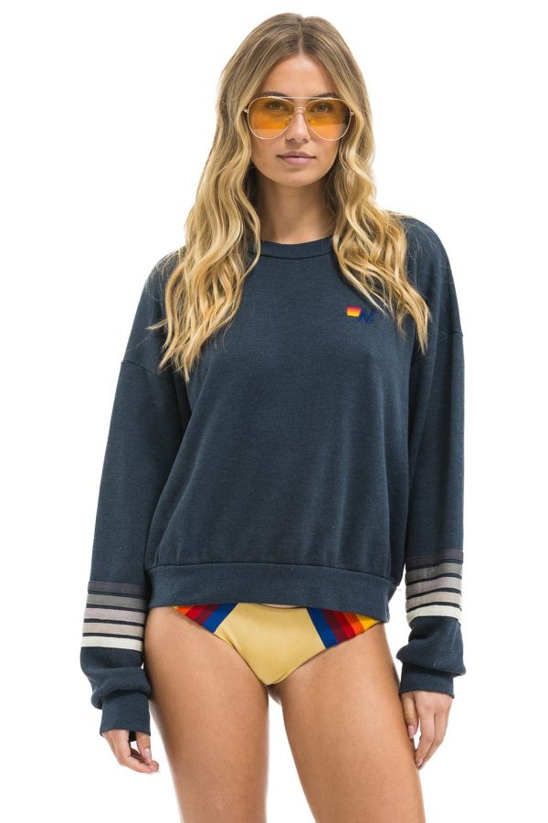 RUGBY STITCH 2 RELAXED CREW SWEATSHIRT - CHARCOAL // CHARCOAL