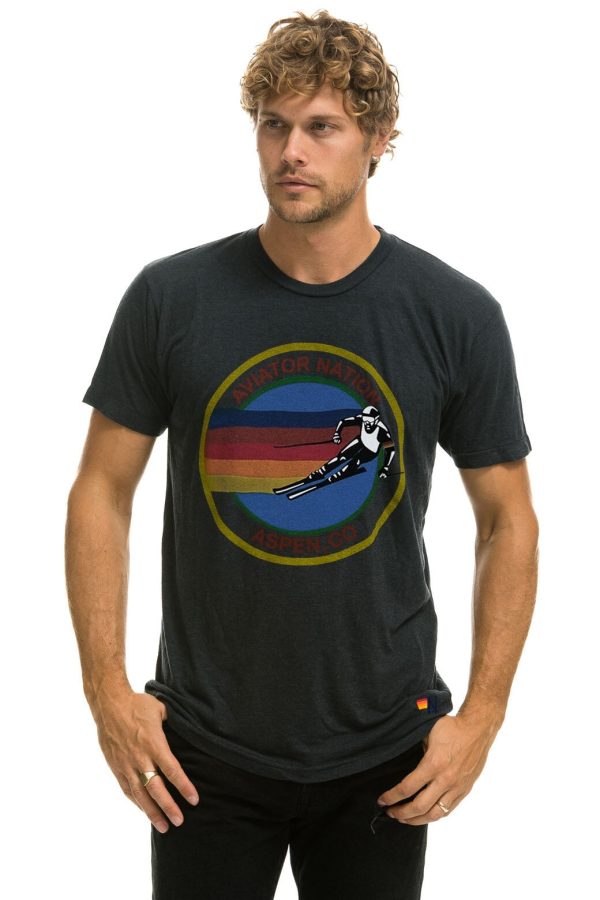 AVIATOR NATION ASPEN TEE - CHARCOAL