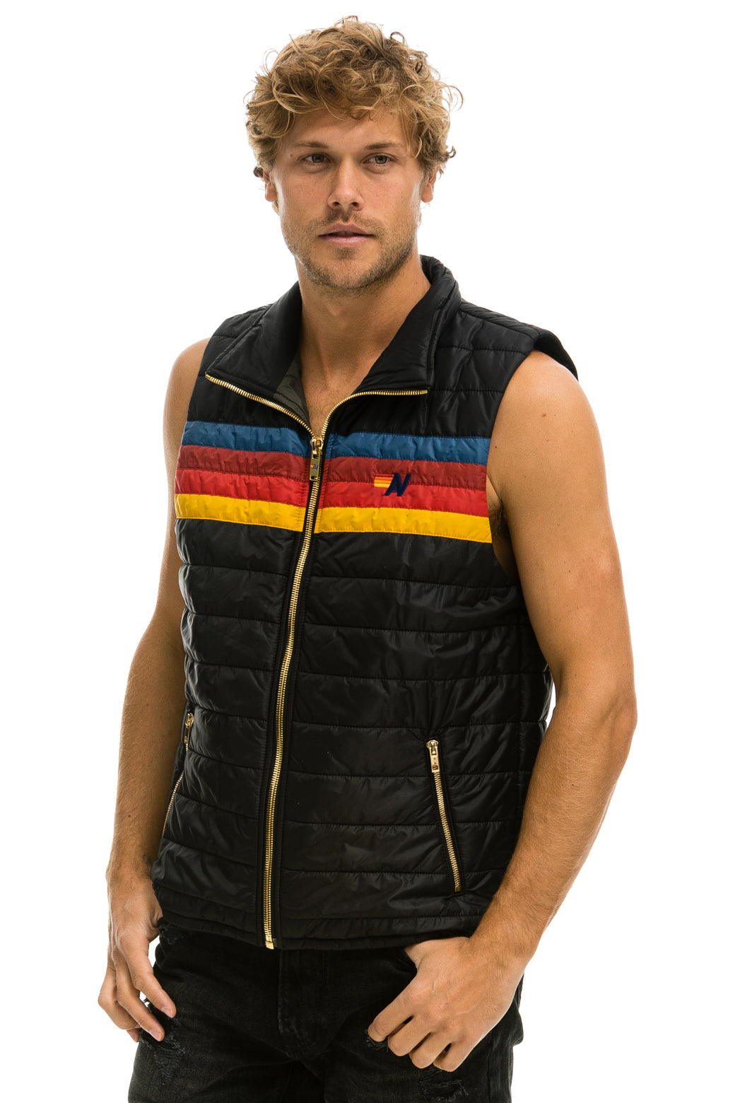 MEN'S 4 STRIPE VEST - BLACK - Image 2